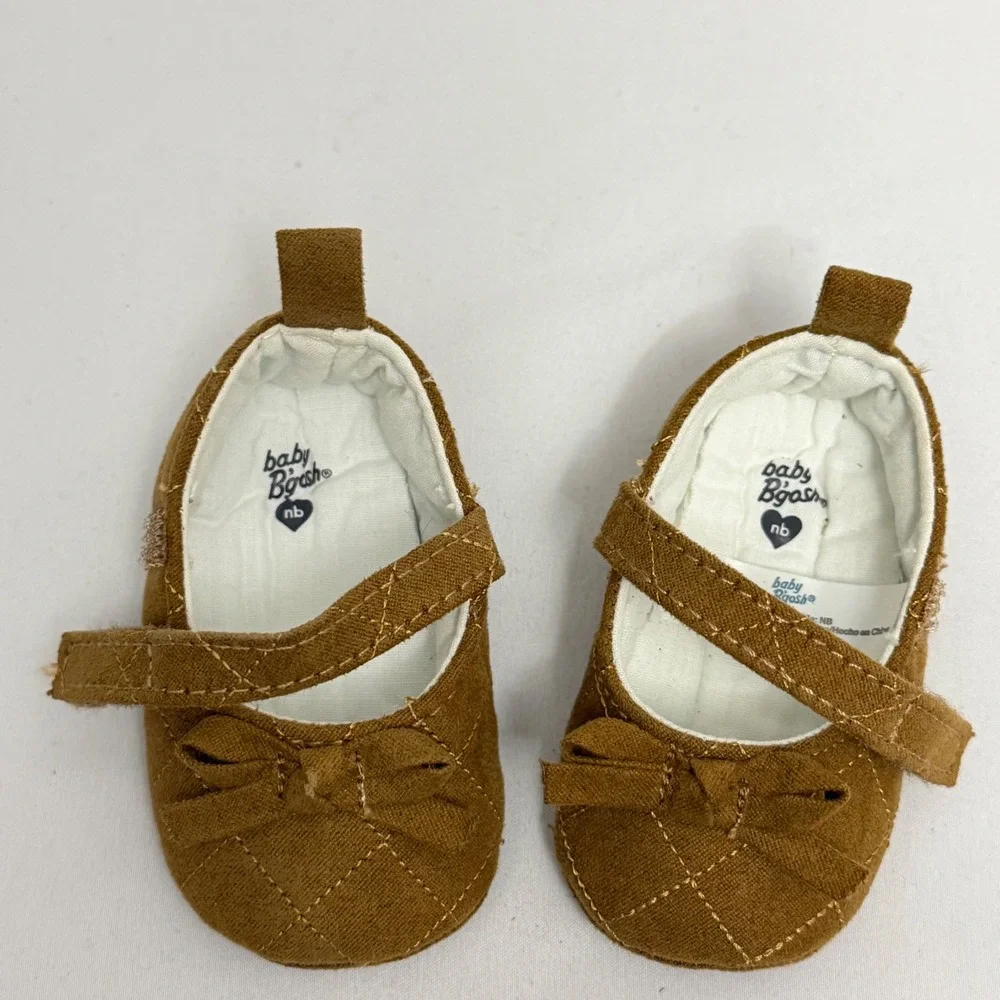 Carter's & Baby‎ B'gosh Newborn Crib Shoes Bundle Pink Polka Dot Brown Quilted